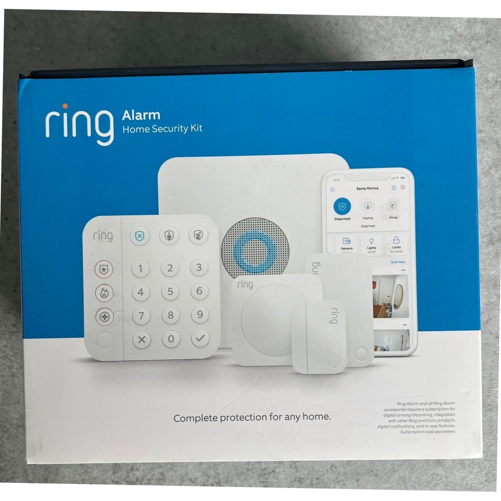 NEW SEALED Ring Alarm Home Security System 8-Piece Kit‎ White Alexa Wireless